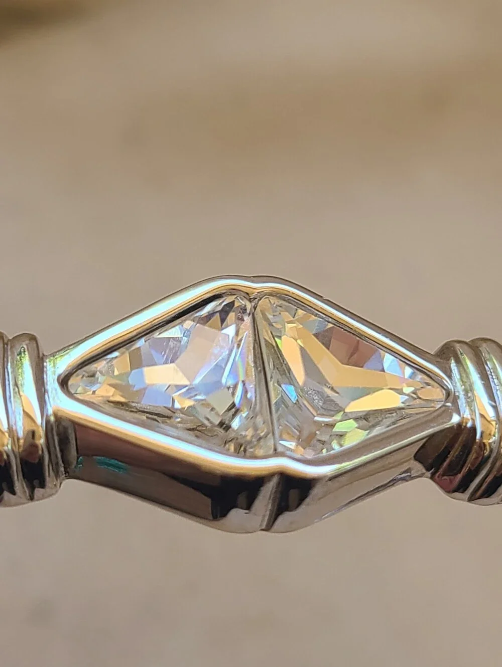 SAL BY Swarovski Silver-Tone Bangle Bracelet-Excellent Vintage Condition